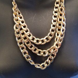 3 Strand Gold Plated Necklace: Brand New Half Off!